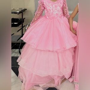 Elegant Pink Kids Dress 2 in one